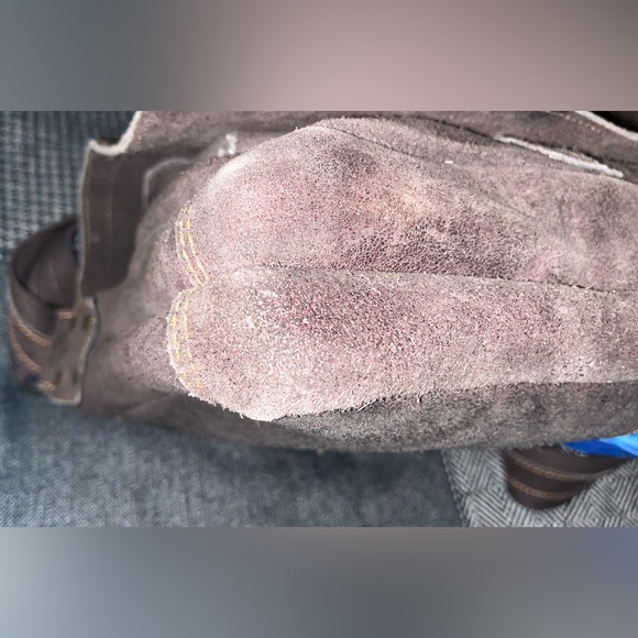 🍫 GUC distressed leather / suede unisex messenger bag rows of pockets 💼 🤩 - Picture 6 of 11